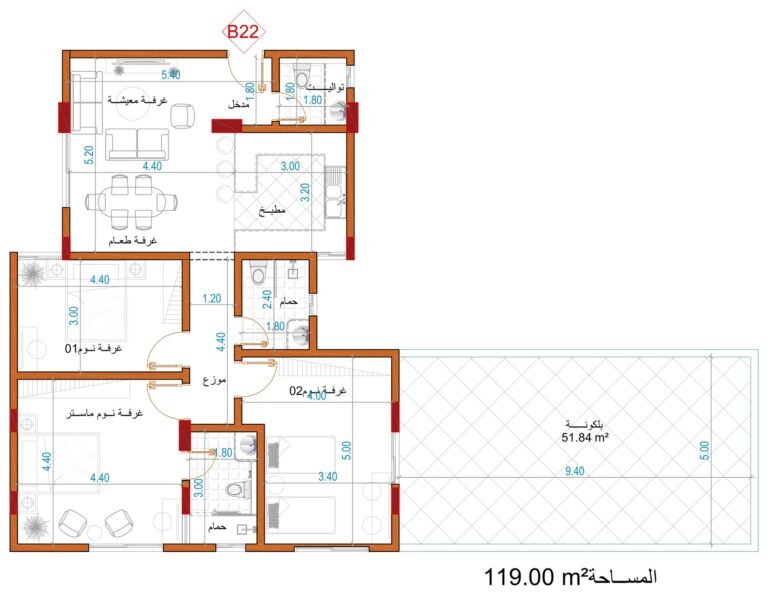 مخطط الوحدة B22