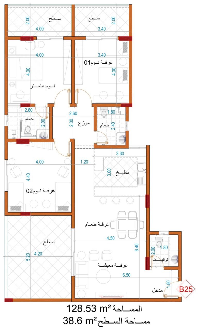 مخطط الوحدة B25